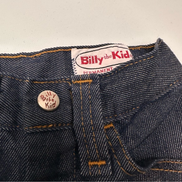 Billy the Kid VTG 50s 60s Boys Jeans Dark Wash Straight Single Orange Stitch - Picture 5 of 13